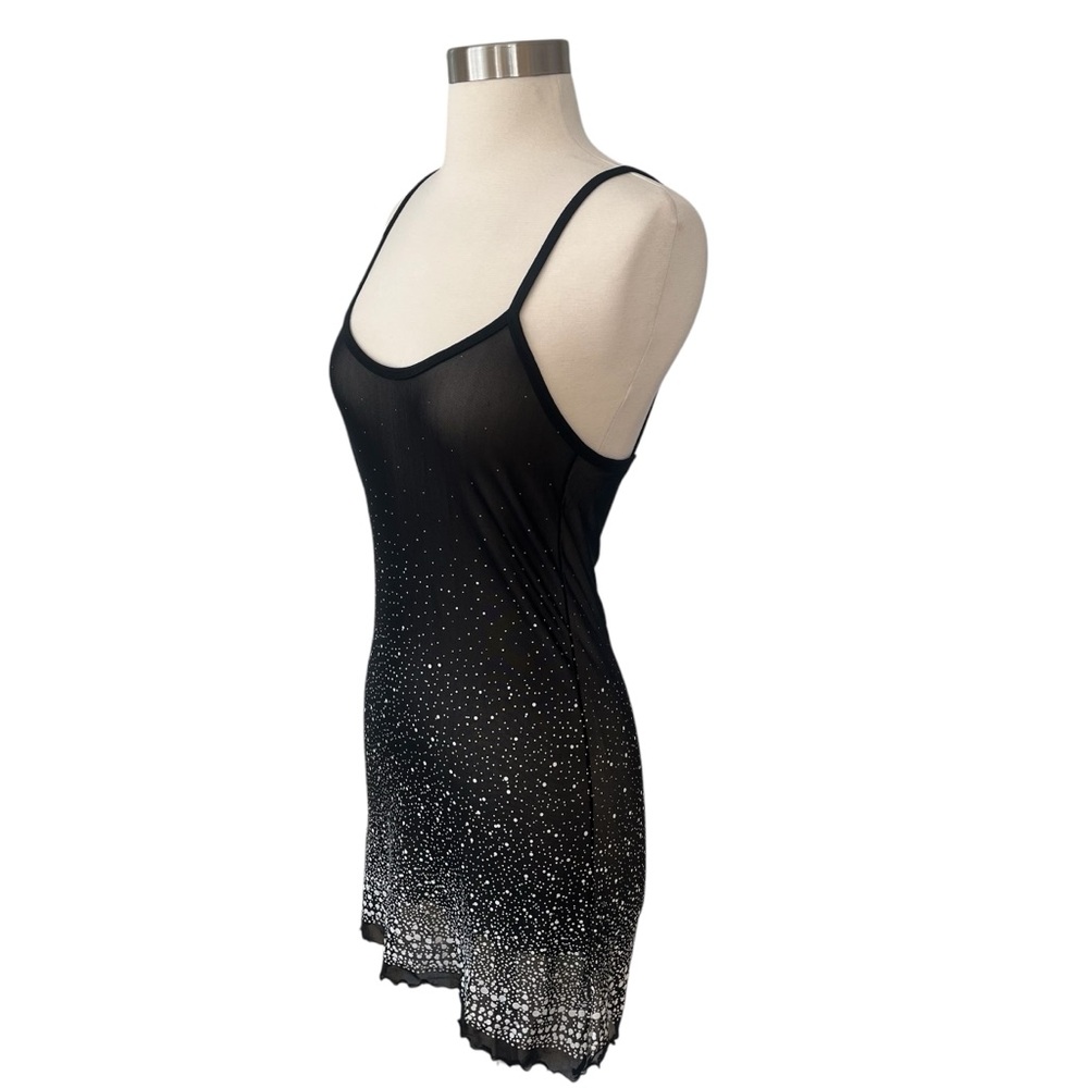 Vintage 80s sheer black white slip dress chemise XS - Picture 5 of 12